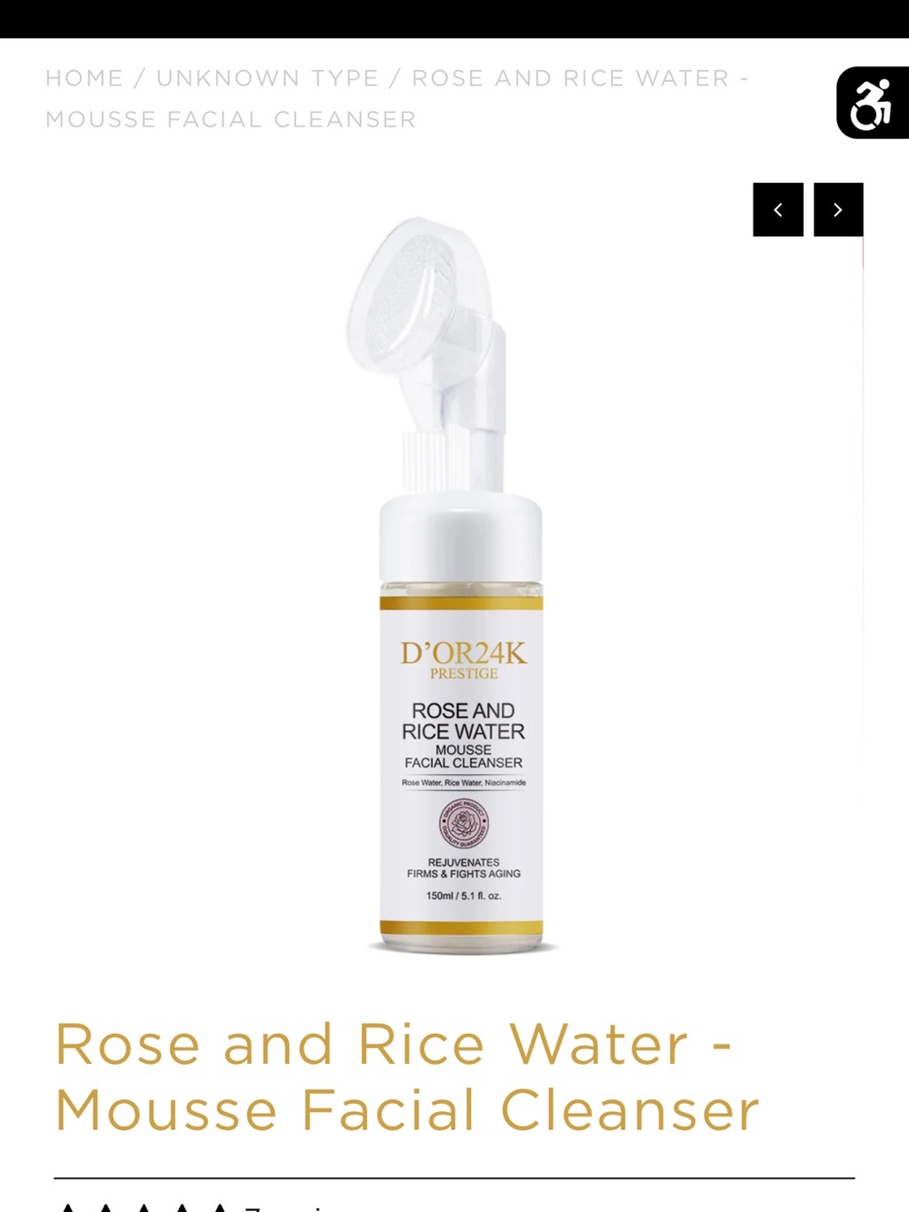 Rose and Rice Water Mousse Facial Cleanser - White/Gold
